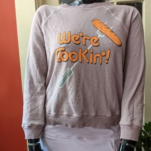 'We're Cookin' weenie on a stick Wildfox sweatshirt